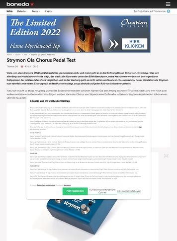 Bonedo.de Strymon Ola Bonedo.de Strymon Ola