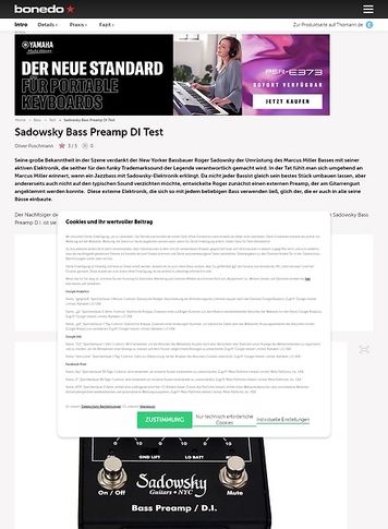 Bonedo.de Sadowsky Bass-Preamp DI Bonedo.de Sadowsky Bass-Preamp DI