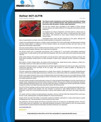 MusicRadar.com Hofner HCT-J17TR MusicRadar.com Hofner HCT-J17TR
