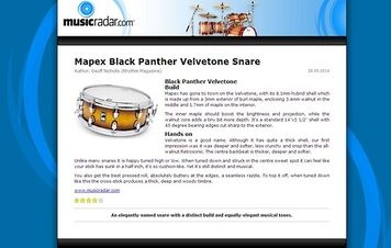 MusicRadar.com Mapex Black Panther Velvetone Snare MusicRadar.com Mapex Black Panther Velvetone Snare