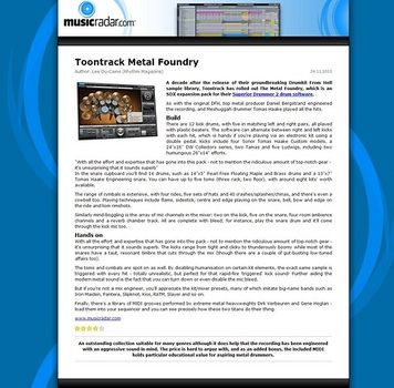 MusicRadar.com Toontrack Metal Foundry MusicRadar.com Toontrack Metal Foundry