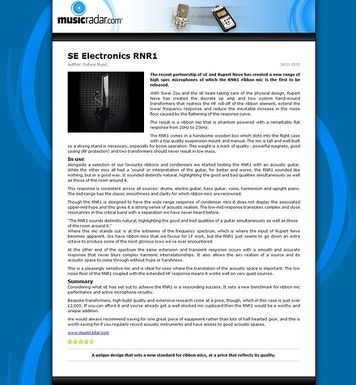 MusicRadar.com SE Electronics RNR1 MusicRadar.com SE Electronics RNR1