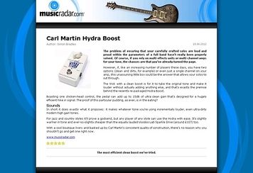 MusicRadar.com Carl Martin Hydra Boost MusicRadar.com Carl Martin Hydra Boost