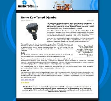 MusicRadar.com Remo Key-Tuned Djembe MusicRadar.com Remo Key-Tuned Djembe