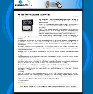 MusicRadar.com Focal Professional Twin6 Be MusicRadar.com Focal Professional Twin6 Be