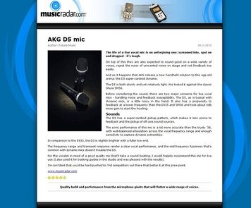 MusicRadar.com AKG D5 mic MusicRadar.com AKG D5 mic