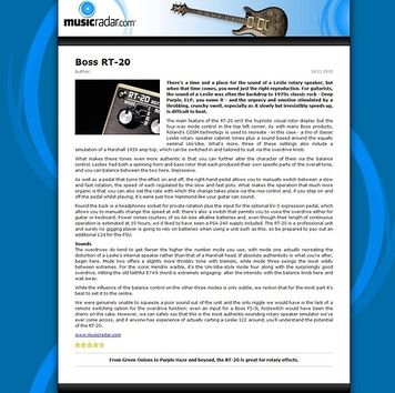 MusicRadar.com Boss RT-20 MusicRadar.com Boss RT-20