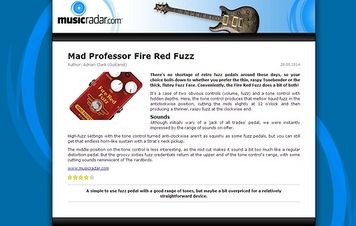 MusicRadar.com Mad Professor Fire Red Fuzz MusicRadar.com Mad Professor Fire Red Fuzz