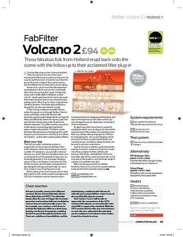Computer Music Fab Filter Volcano 2 Computer Music Fab Filter Volcano 2