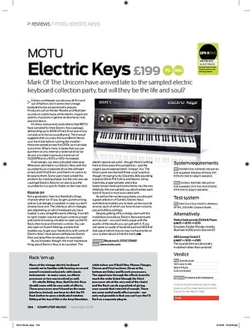 Computer Music MOTU Electric Keys Computer Music MOTU Electric Keys