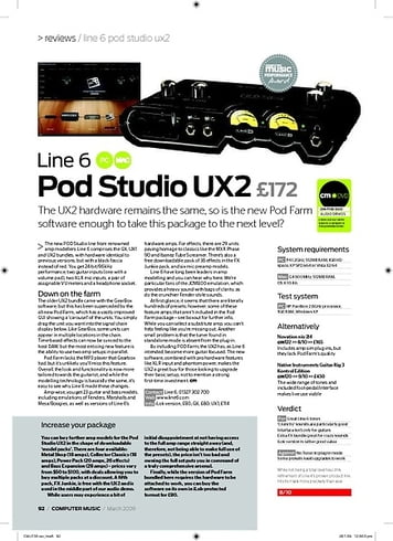 Computer Music Line 6 Pod Studio UX2 Computer Music Line 6 Pod Studio UX2