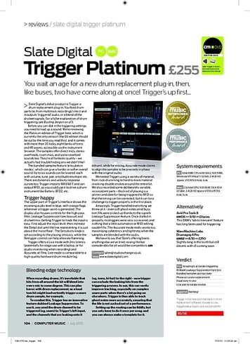 Computer Music Slate Digital Trigger Platinum Computer Music Slate Digital Trigger Platinum
