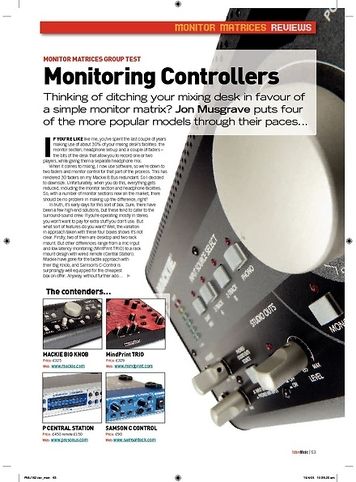 Future Music Monitoring Controllers Presonus Central Station Future Music Monitoring Controllers Presonus Central Station