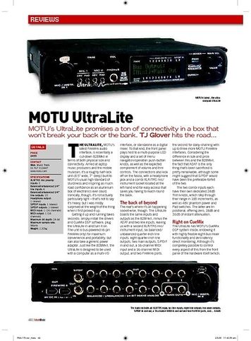 Future Music MOTU UltraLite Future Music MOTU UltraLite
