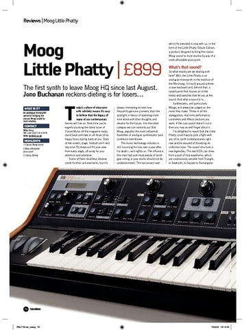 Future Music Moog Little Phatty Future Music Moog Little Phatty