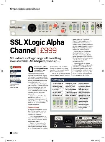 Future Music SSL XLogic Alpha Channel Future Music SSL XLogic Alpha Channel