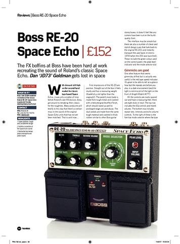 Future Music Boss RE20 Space Echo Future Music Boss RE20 Space Echo