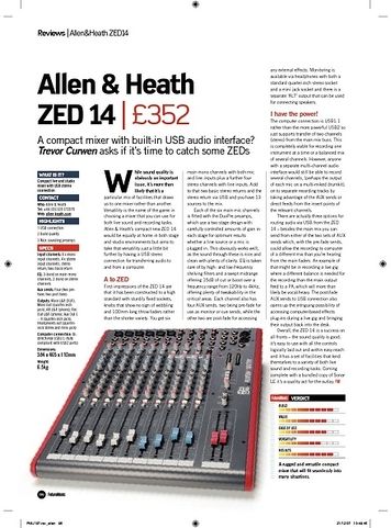 Future Music Allen and Heath ZED 14 Future Music Allen and Heath ZED 14
