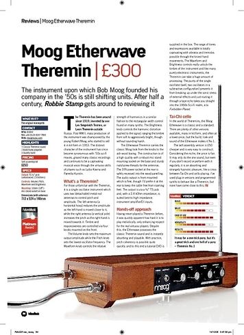 Future Music Moog Etherwave Theremin Future Music Moog Etherwave Theremin