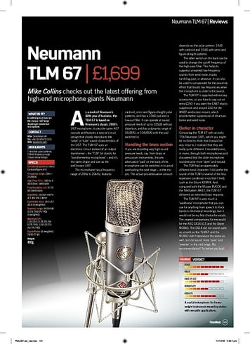 Future Music Neumann TLM 67 Future Music Neumann TLM 67