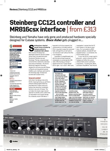 Future Music Steinberg CC121 controller Future Music Steinberg CC121 controller