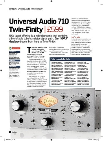 Future Music Universal Audio 710 TwinFinity Future Music Universal Audio 710 TwinFinity