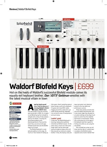 Future Music Waldorf Blofeld Keys Future Music Waldorf Blofeld Keys
