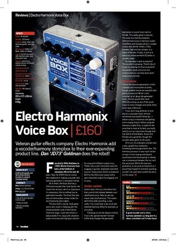 Future Music Electro Harmonix Voice Box Future Music Electro Harmonix Voice Box