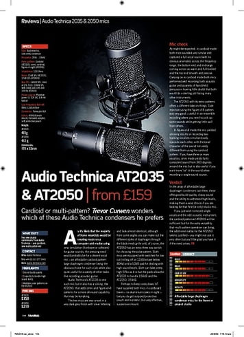 Future Music Audio Technica AT2035 and AT2050 Future Music Audio Technica AT2035 and AT2050