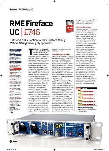 Future Music RME Fireface UC Future Music RME Fireface UC