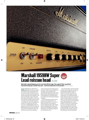Guitarist Marshall 1959HW Super Lead reissue head Guitarist Marshall 1959HW Super Lead reissue head