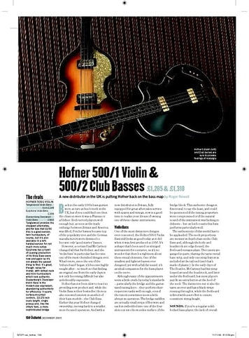 Guitarist Hofner 500/2 Violin Club Bass Guitarist Hofner 500/2 Violin Club Bass
