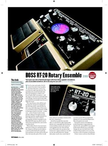 Guitarist Boss RT20 Rotary Ensemble Guitarist Boss RT20 Rotary Ensemble