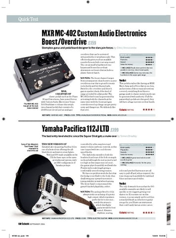 Guitarist MXR MC402 Custom Audio Electronics Boost/Overdrive Guitarist MXR MC402 Custom Audio Electronics Boost/Overdrive
