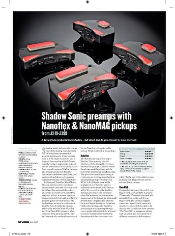Guitarist Shadow Sonic Nanoflex Guitarist Shadow Sonic Nanoflex