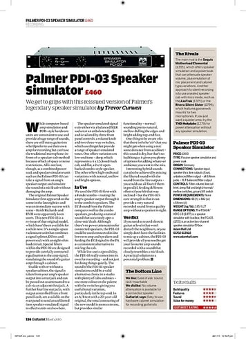 Guitarist Palmer PDI03 Speaker Simulator Guitarist Palmer PDI03 Speaker Simulator
