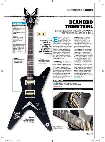Total Guitar Dean DBD Tribute ML Total Guitar Dean DBD Tribute ML
