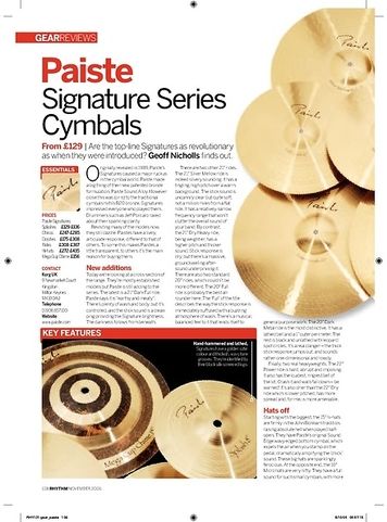 Rhythm Paiste Signature Series Cymbals Rhythm Paiste Signature Series Cymbals