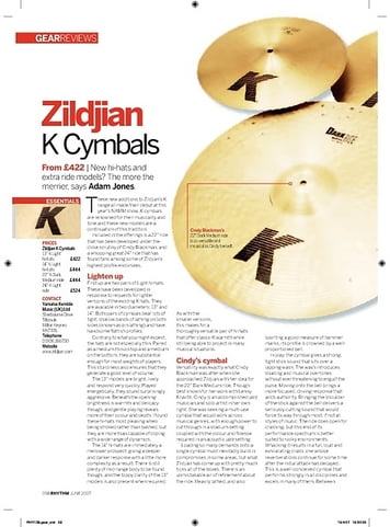 Rhythm Zildjian K Cymbals Rhythm Zildjian K Cymbals