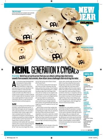 Rhythm Meinl Generation X Cymbals Rhythm Meinl Generation X Cymbals