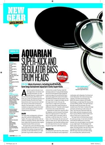 Rhythm Aquarian SUPERKICK AND REGULATOR BASS DRUM HEADS Rhythm Aquarian SUPERKICK AND REGULATOR BASS DRUM HEADS