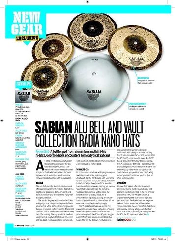 Rhythm SABIAN ALU BELL AND VAULT COLLECTION RADIA NANO HATS Rhythm SABIAN ALU BELL AND VAULT COLLECTION RADIA NANO HATS