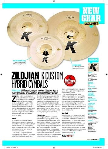 Rhythm Zildjian K Custom Hybrid Cymbals Rhythm Zildjian K Custom Hybrid Cymbals