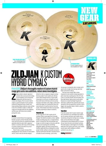 Rhythm Zildjian K Custom Hybrid Cymbals Rhythm Zildjian K Custom Hybrid Cymbals