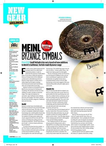 Rhythm MEINL BYZANCE CYMBALS Rhythm MEINL BYZANCE CYMBALS