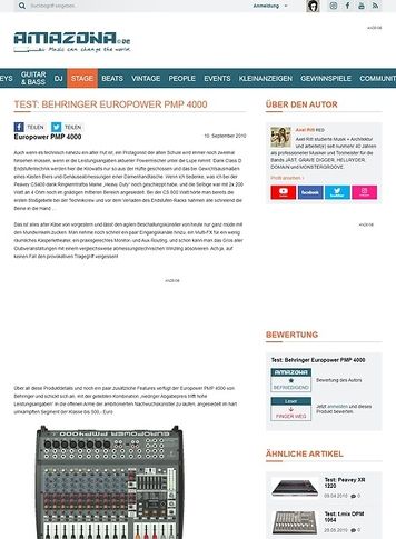 Amazona.de Test: Behringer Europower PMP 4000 Amazona.de Test: Behringer Europower PMP 4000