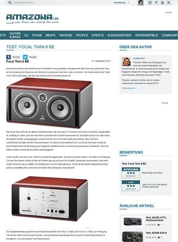 Amazona.de Test: Focal Twin 6 BE Amazona.de Test: Focal Twin 6 BE