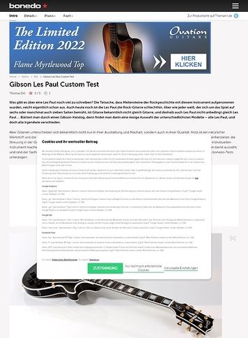 Bonedo.de Gibson Les Paul Custom Bonedo.de Gibson Les Paul Custom