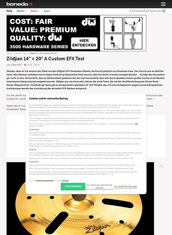 Bonedo.de Zildjian EFX Bonedo.de Zildjian EFX