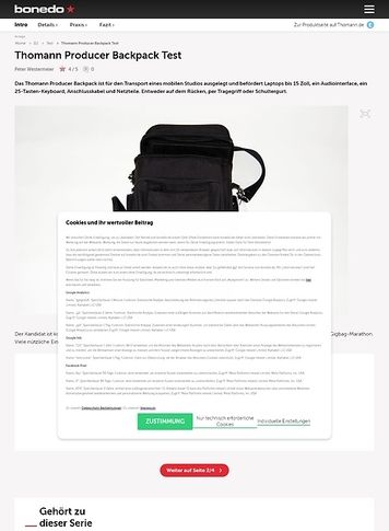Bonedo.de Thomann Producer Backpack Bonedo.de Thomann Producer Backpack